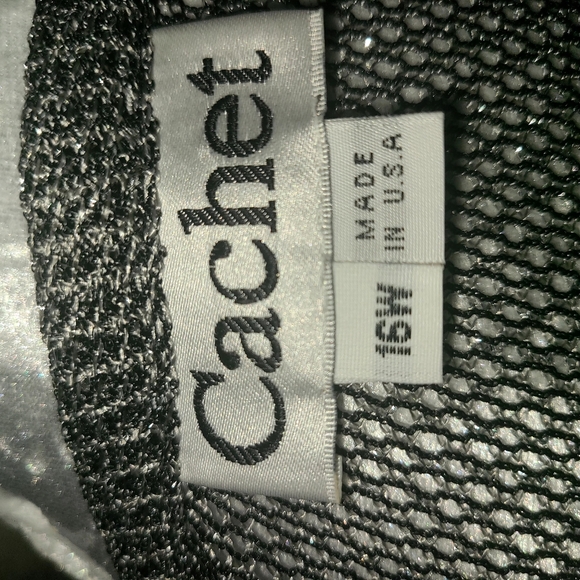 Cachet Silver Mesh And Satin Maxi 2pc Dress - Picture 2 of 12